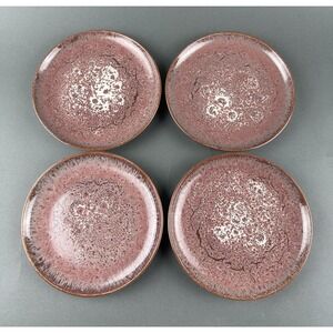 Anthropologie Terrain Appetizer Plates Plum Brown Reactive Glaze Stoneware